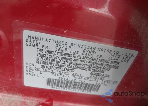 2014 Nissan Versa Note Sv из США, поврежденный, VIN 3N1CE2CP0EL378139